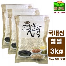 올댓팜 2022년산 국내산 찹쌀, 1개, 찹쌀 3kg