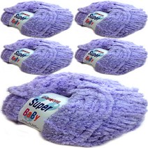 행복뜨기 슈퍼베이비 뜨개질 실 5볼 세트, 파스텔보라