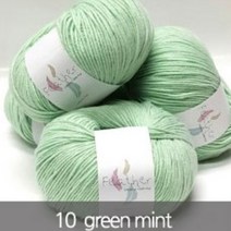 [실] 페더실 실크아크릴 코바늘뜨기 좋은 실 블랭킷 조끼 목도리, 10 green mint