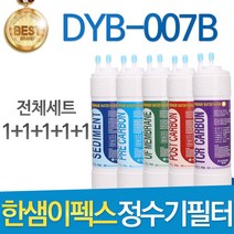 한샘이펙스 DYB-007B 고품질 정수기 필터 호환 전체세트, 선택2 - 8인치 한방향 1년관리세트(4+2+1+1+1=9개)