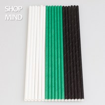 샵마인드 종이빨대 길이22.1cm 지름 6mm 그린컬러, 1개, 100개