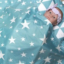 (핸드메이드) 뽀송뽀송 유아사계절이불 아기블랭킷 북유럽 블루스타, 안감:양털 & 타입:워머형블랭킷형