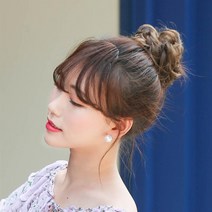 고운머리 똥머리 가발 당고머리 미니 곱창가발 부분가발, 애쉬브라운, 1개
