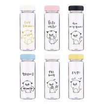 공감 일러스트보틀 클리어무지보틀 물병, 흥칫뿡 / 흰색, 500ml