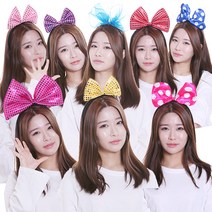 리본 머리띠 파티 생일 응원 왕리본 놀이공원, AF, AF08_빅리본머리띠(블랙)