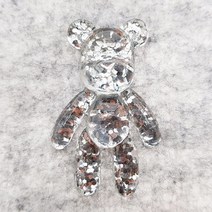 슬라임재료 파츠 (T-621) 35x52mm 블링블링 베어 실버 (약 6g), 단품