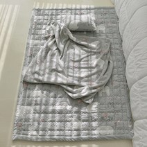 디케이홈 더블 극세사 겨울 아기이불세트 (베개 블랭킷 패드) 유아동 침구세트, 1 달린 그레이 세트 L 사이즈