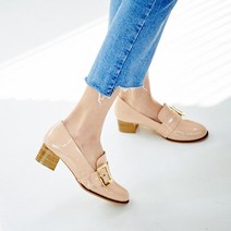 미스제인 메모리 에나멜 통굽 로퍼힐 4cm