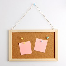 벽걸이 코르크 메모판 (30cmx20cm) 메모고정 칠판 게시판 미니보드판 다용도 걸이형 보드판 사진 알림판, 상품 1개