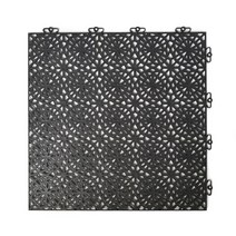 SWEDEN BERGO FLOORING XL 데크타일 38x38cm 7장 1박스, 실크 블랙, 1box