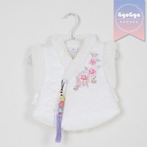 꼬까한복 플라워털조끼_화이트