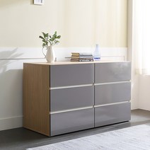 네시스 덴크 광폭 6단 서랍장 1200 WL150C, 아이보리