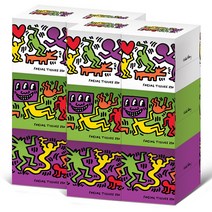 한예지 키스해링 플레이 미니티슈 230매 천연펄프 2겹, 6입, 2팩