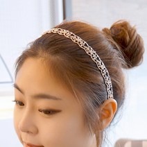 로라하 성인 여성 아동 초등 편한 레이스 얇은 머리띠 헤어밴드(사랑해)