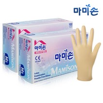 마미손 라텍스장갑(M)100매 x2개, 2개, 100매