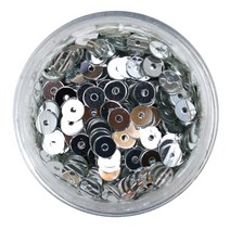 패션메이드 프랑스자수 스팽글 반짝이 글리터 부자재 부재료 꾸미기 DIY, 4mm스팽글-실버(DD023), 1개