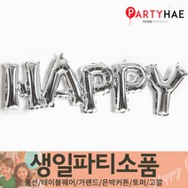 파티해 FUN&파티 생일파티용품1(A~C), C17_이니셜은박풍선(HAPPY)-실버