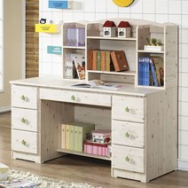 블랑누보 엘레나 다용도 거실 서재 학생 공부용 공부방 책상, 워시책상+그린별3단서랍장