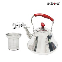 키친아트 스텐 레드스텔라 차망 주전자 휘슬 차 물주전자, 2L