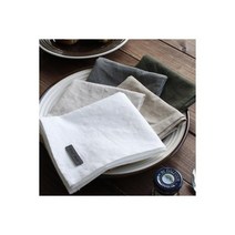 (바이오워싱 퓨어린넨) 다용도 식탁매트 - 베이지&카키계열 (5color)-체리하, 종류:화이트