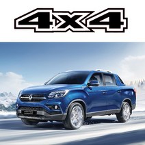 렉스턴스포츠 G4렉스턴 렉스턴칸 4X4 데칼스티커 사륜구동스티커 오프로드 스티커, 카본블랙, 1개