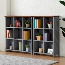 모던엔틱 원목 책장 세트, 색상:워시오크