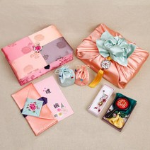 윤씨방 목단화 현금 애교 예단함 풀세트 5종, 예단보_산호x예단용_기본틀인쇄