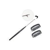 모던아지트 트윙클 붙임머리 코바늘 도구세트 헤어브릿지, 01.코바늘 1.4mm 블랙1개 가발핀2개, 1세트