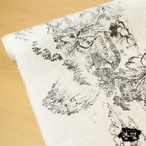 한결한지 고서지 고서벽지 고서한지 그림 문양 인쇄한지, 12.산수화4종_21.흰색_검정, 12매