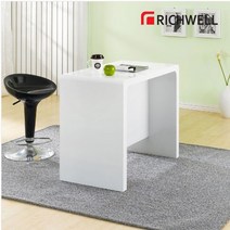 리치웰 하이그로시 베니쉬 NEW 소프트 홈바 테이블, 화이트