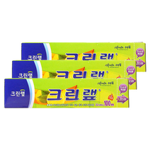 크린랲 정품 증정 크린랩 비닐랩 일회용 주방용 랩 가정용 위생랩 22cm, 3개