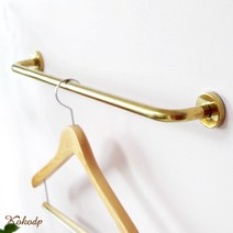 코코디피 고급 골드 스텐 옷가게 벽고정 행거 벽면 옷걸이 헹거, 104cm
