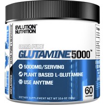 EVLUTIONNUTRITION 울트라 퓨어 글루타민 5000mg 언플레이버드, 300g, 1개