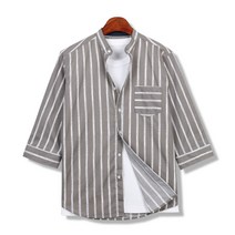 빈티지 스트라이프 헨리넥 남성 7부셔츠_TLC757