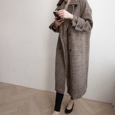 루나걸 포벨리 진주코사지 모직 체크 코드