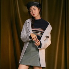 로엠 여성용 벨티드 미디 자켓형코트 RMJH94TR31