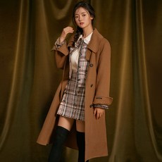 로엠 여성용 빅카라 블렌드 핸드메이드 코트 RMJH94TR22