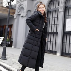 겨울 슬림핏 코튼 여성 롱패딩 후드 코트