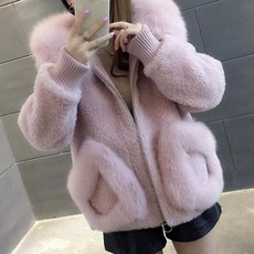 kirahosi 여성 뽀글이 퍼 롱자켓 양털코트 겨울 퍼 코트 캐주얼 Q 28 ADkpg56o