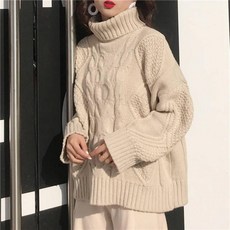kirahosi 여성 꽈배기 니트 스웨터 슬림 루즈핏 14호+덧신증정 Bk56mh0