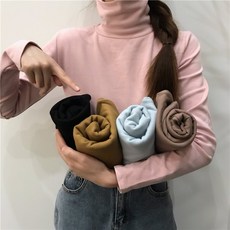 밀착 슬림핏 여자 이너 니트 폴라 티셔츠 Z12 张欢欢