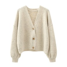 가을 여성 가디건 베이직 루즈핏 니트 J7 杨晶晶
