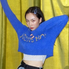 kirahosi 모던 앙고라 니트 셔츠 슬림 박시핏 여성 스웨터 50호+덧신증정 AD43fhq5