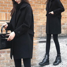 kirahosi 패션 코트 여성 모직 롱 아우터 추동 박시 슬림 코디 360호+ 덧신 증정 CEvg9ygk