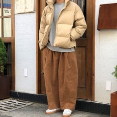 그남자 / [특가] 데일리 오버핏 숏패딩 - 베이지