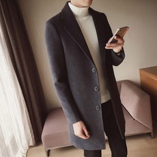 남자코트 가을겨울용 모직 코트 남성하프코트 모직물 자켓 바람막이옷 젊은느낌 긴팔 옷