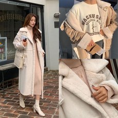 온더리버 무스탕 롱 코트