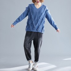 여성 브이넥 니트티 DZ13