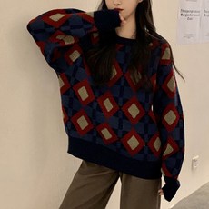 센슈얼드림 심플한 여성 니트 따갑지않은니트 풀오버 직장인 캐주얼 6 C