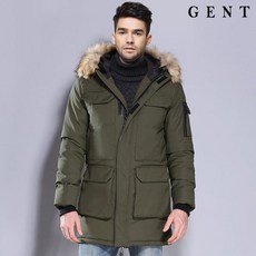 G.E.N.T 겐트옴므 빅사이즈 롱패딩 멀티포켓 라쿤후디 웰론점퍼_GOP8411C